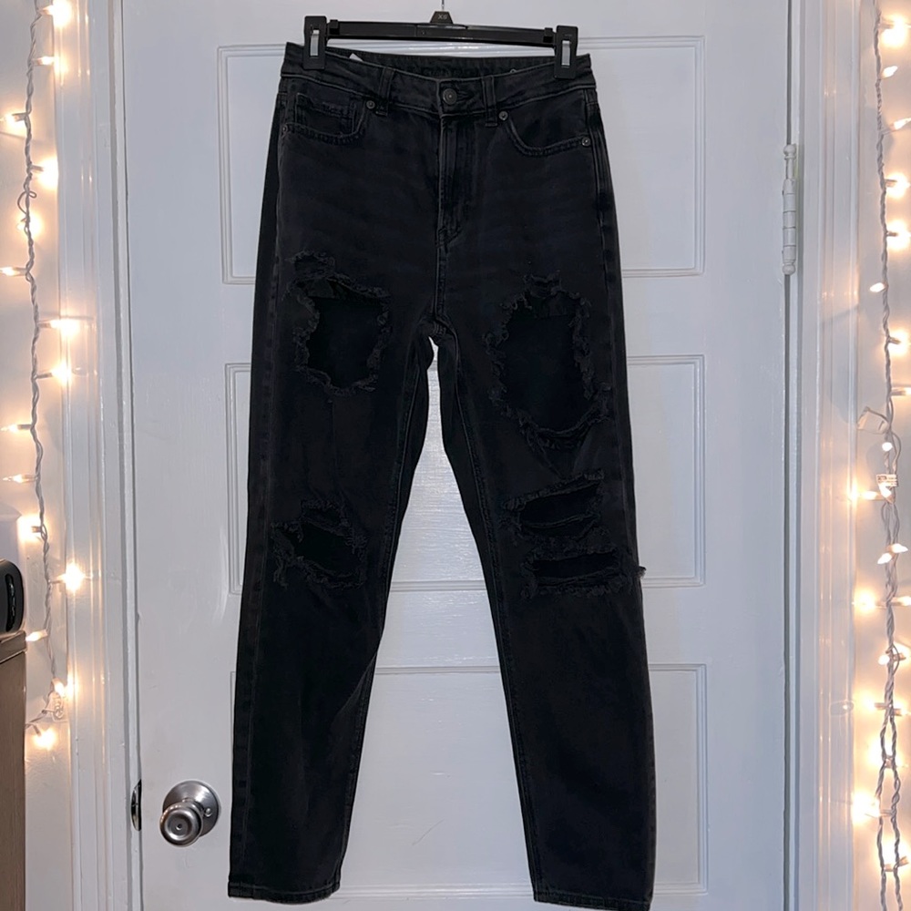 Black, American Eagle, ripped jeans, size 2